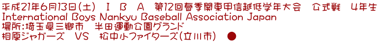 QPNUPRiyj@I@a@`@PQtG֓bMzwN@@SN International Boys Nankyu Baseball Association Japan ꏊFʌOs@c^Oh@ WK[Y@ur@t@C^[Yisj@