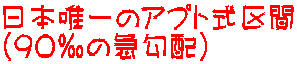 日本唯一のアプト式区間 (90‰の急勾配)