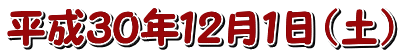 平成３０年１２月１日（土）