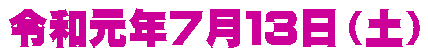 令和元年７月１３日（土）