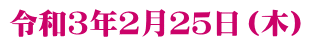 令和３年２月２５日（木）